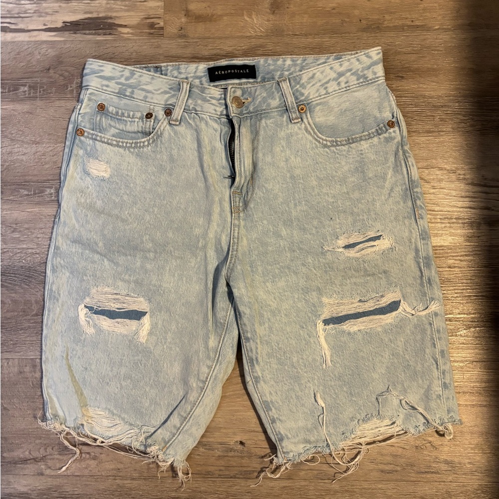 Aeropostale Blue Distressed Jean Shorts Vintage Style
